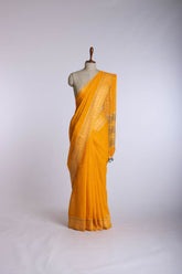 Venkatagiri Cotton saree in Rani pink with woven checks - (SA-062) - Dakshin Weaves